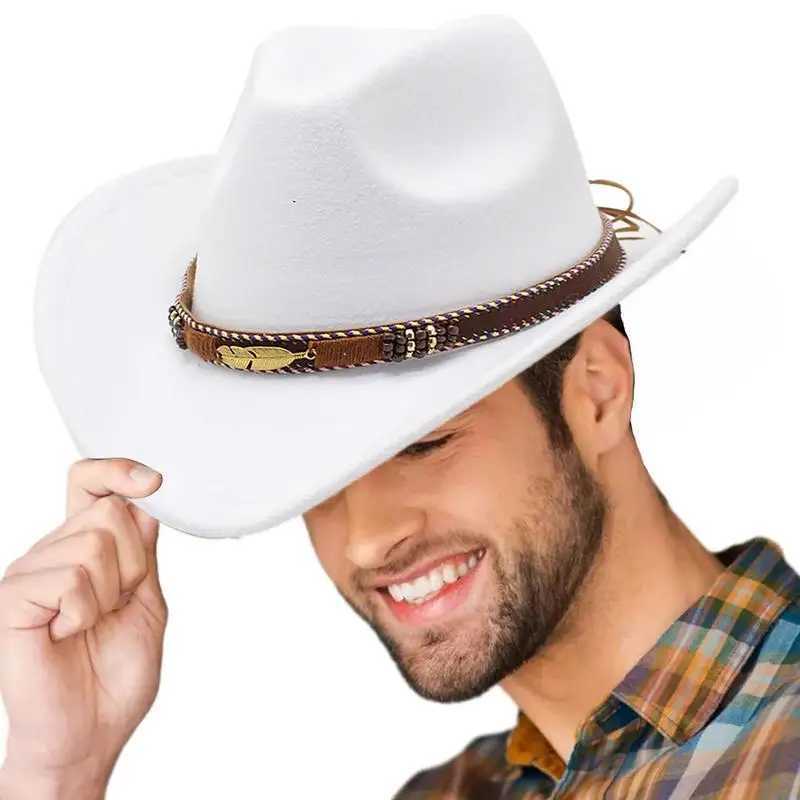 Mens Classic Western Style Cowboy Hat Womens Cowboy Hat Womens Beach Hat Wide Eaves Outdoor Activities W241225