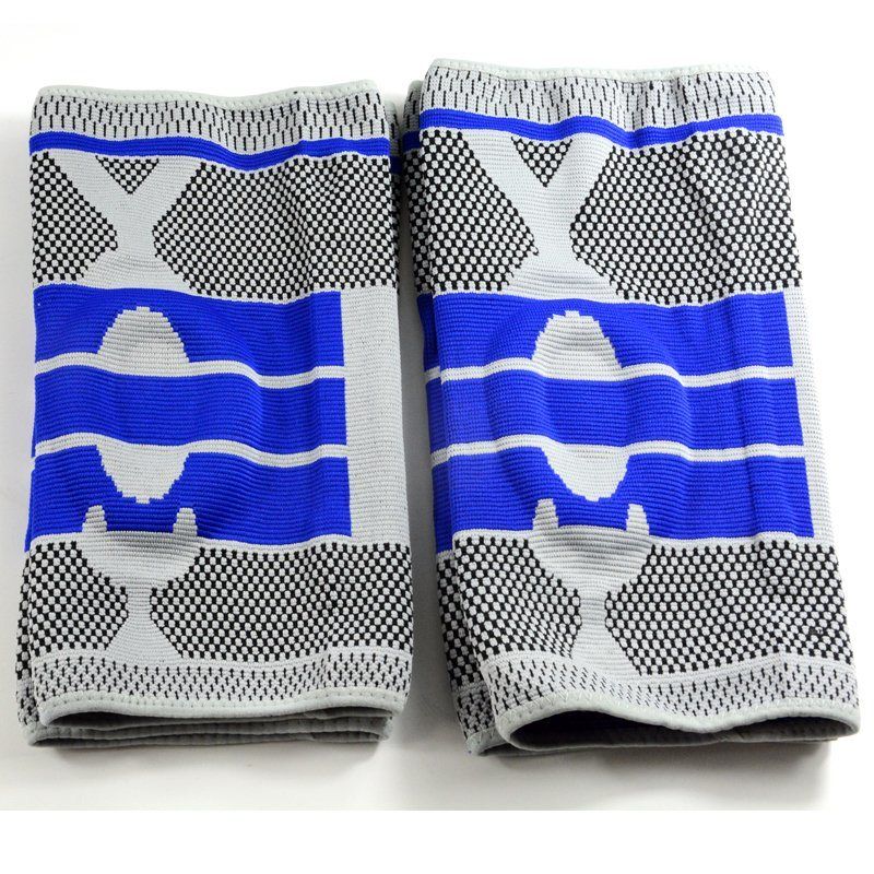 Outdoor sport nylon knee sleeve spandex compression basketball knee brace with spring