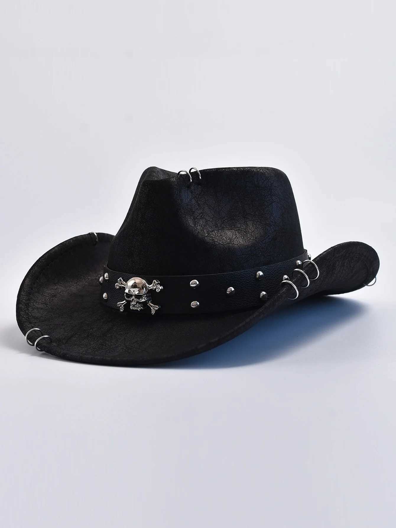 Artificial leather retro western mens cowboy hat gentleman jazz hat Panama cowboy hat Sombrero Hombre W241225
