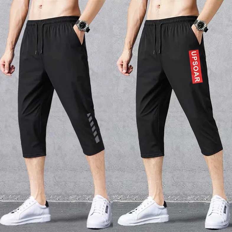 2024 Summer Mens Shorts Breathable Stretched Nylon Ice Silk 3/4 Short Capris Pants Sports Breeches Plus Size Casual Shorts MaleXJ241226