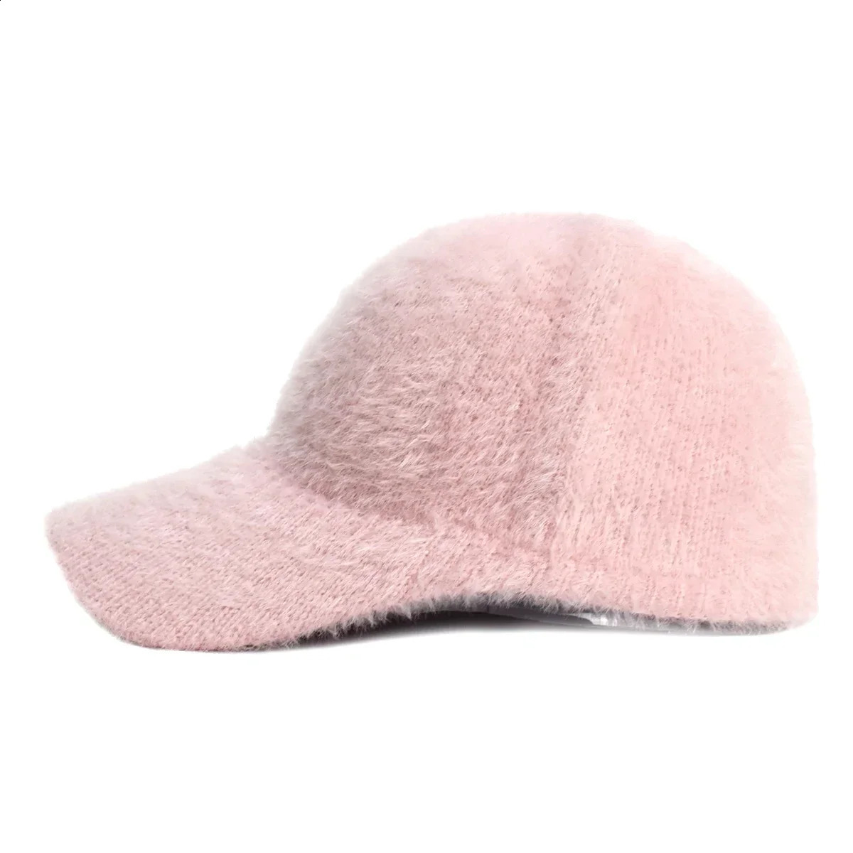 Fashion Fluffy Baseball Cap Men Women Knitted Warm Winter Solid Color Casual Elegant Hairy Fluff Hat Gorras De caps 241226