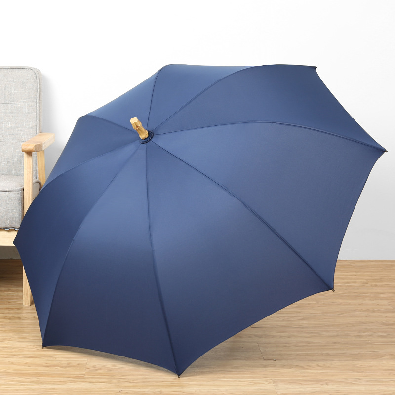 Elegant Long Handled Umbrella with Real Wood Handle - Ideal for Business & Daily Use in Any Season