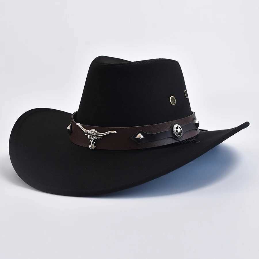 Retro large brimmed western cowboy hat suitable for men women faux suede gentleman cowboy hat holiday party role-playing hat W241225