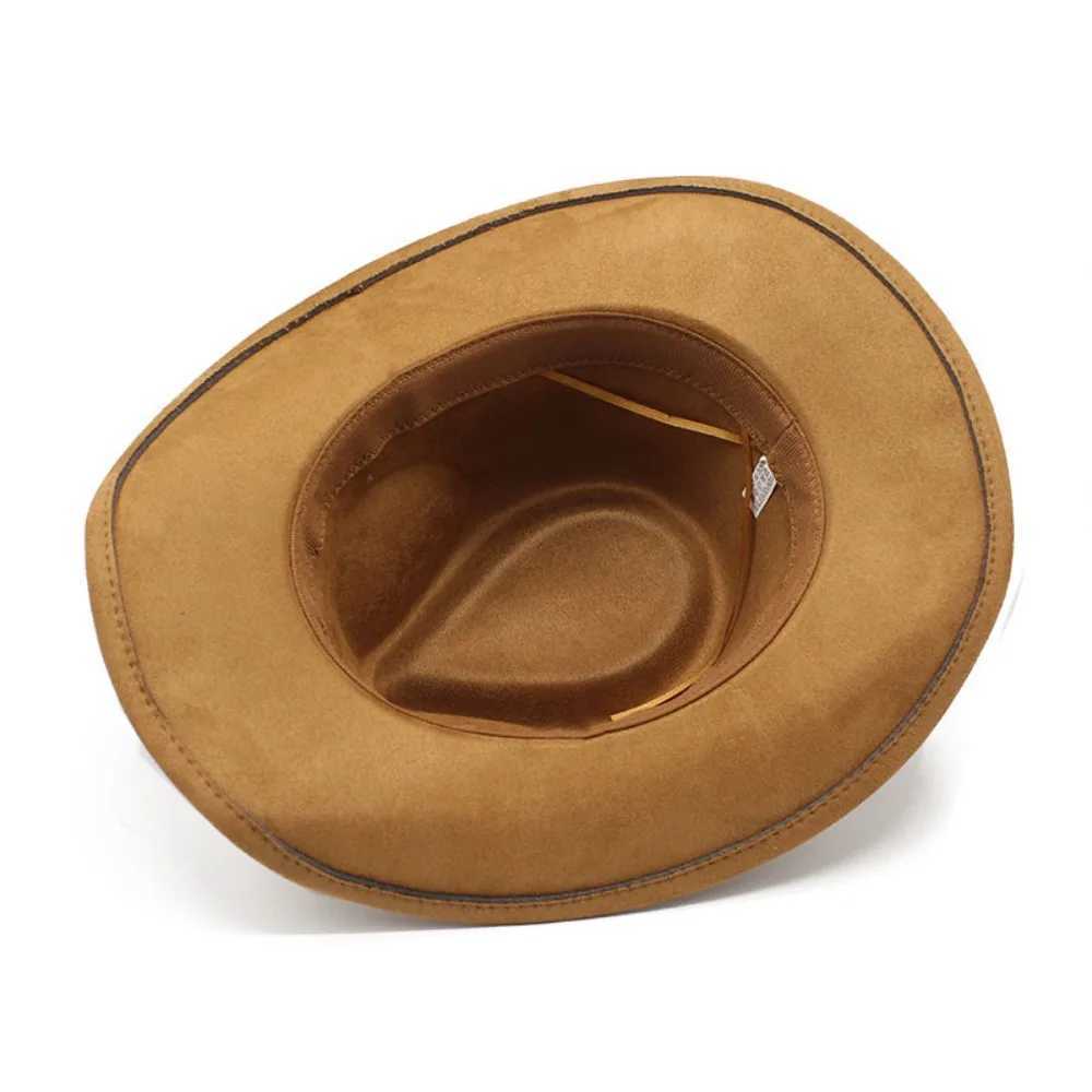 Western cowboy hat jazz knight hat mens ethnic style felt hat cowshed decoration grassland country hat straw hat W241225