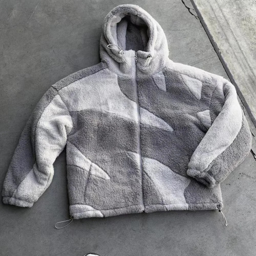 Winter fashion trend Gothic letter oversized mens jacket Y2K street hip-hop Harajuku loose zipper warm hoodie women 241226