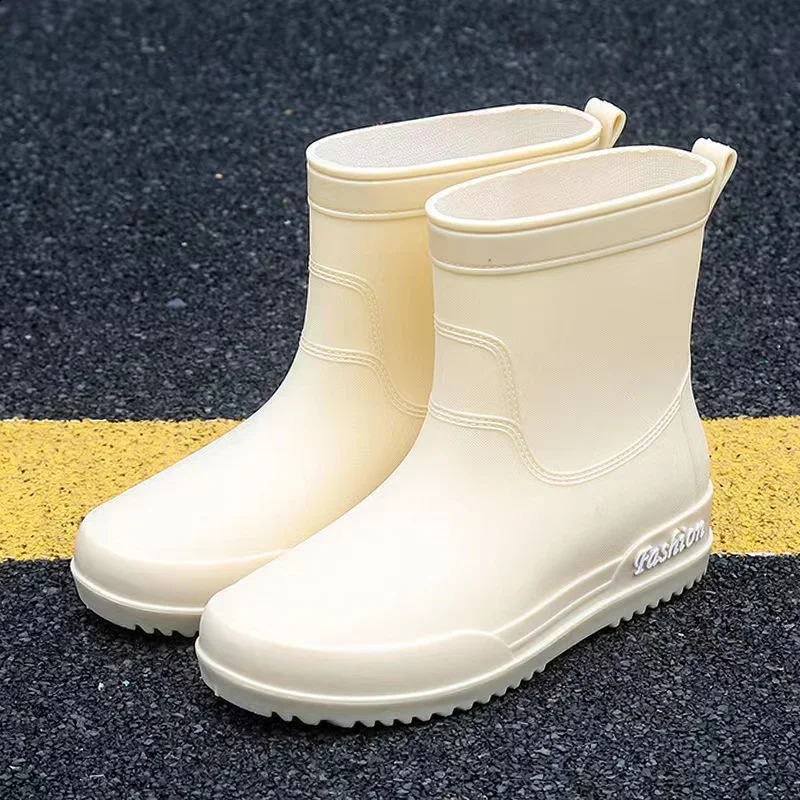 style rain boots ladies fashion outer wear rubber shoes non-slip waterproof rain boots short tube four seasons water shoes 241226
