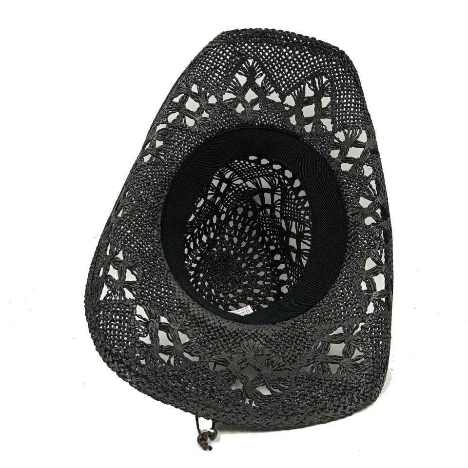 Ethnic cowboy hat black retro str hat 2023 new mens and womens jazz cowboy hat str sun hat summer hat W241225