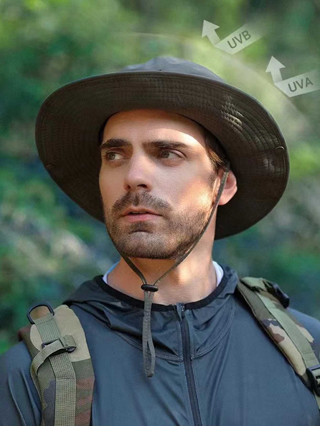 Outdoor hiking hat fisherman hat womens summer sunscreen hiking sunset big head bib hat quick dry western cowboy hat W241225