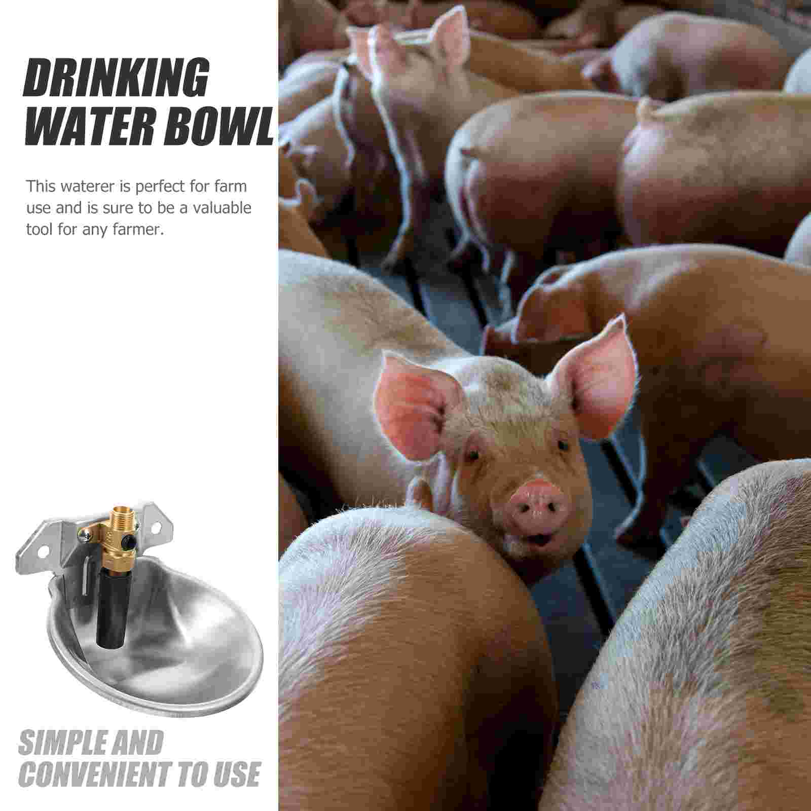Horse and Cattle Drinker Sheep Water Dispenser Drinking Bowl Feeder Stainless Steel Convenient Livestock Automatic Waterer Cow