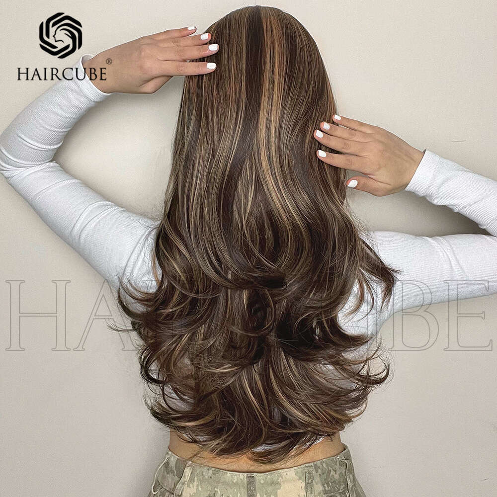 Style: Women's Light Brown Medium Split Long Curly Hair Wig, Headband, High-Temperature Silk Material, Suitable For Daily Use Kq1 Kq1