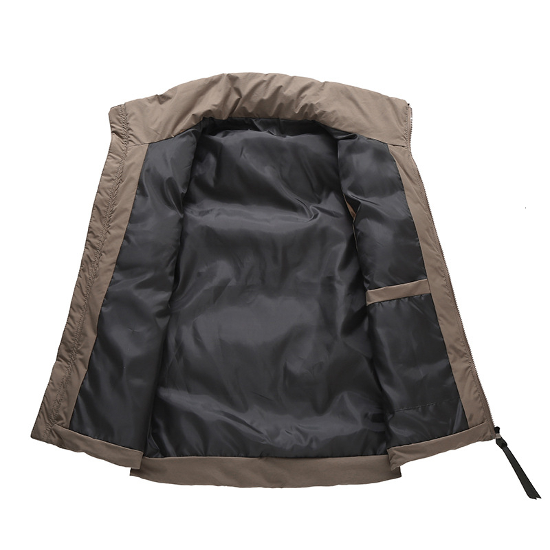 2025 New Fashion Men's Vest Solid Cotton Padded Autumn Warm Sleeveless Jacket Windproof Winter Men Clothing Waistcoat