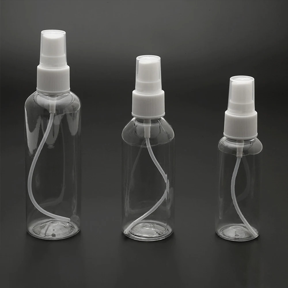 50PCS 10/20/30/50/60/100ml Fine Mist Clear Spray Bottles with white Pump Spray for Essential Oils Travel Perfume Refillable Bott 241225