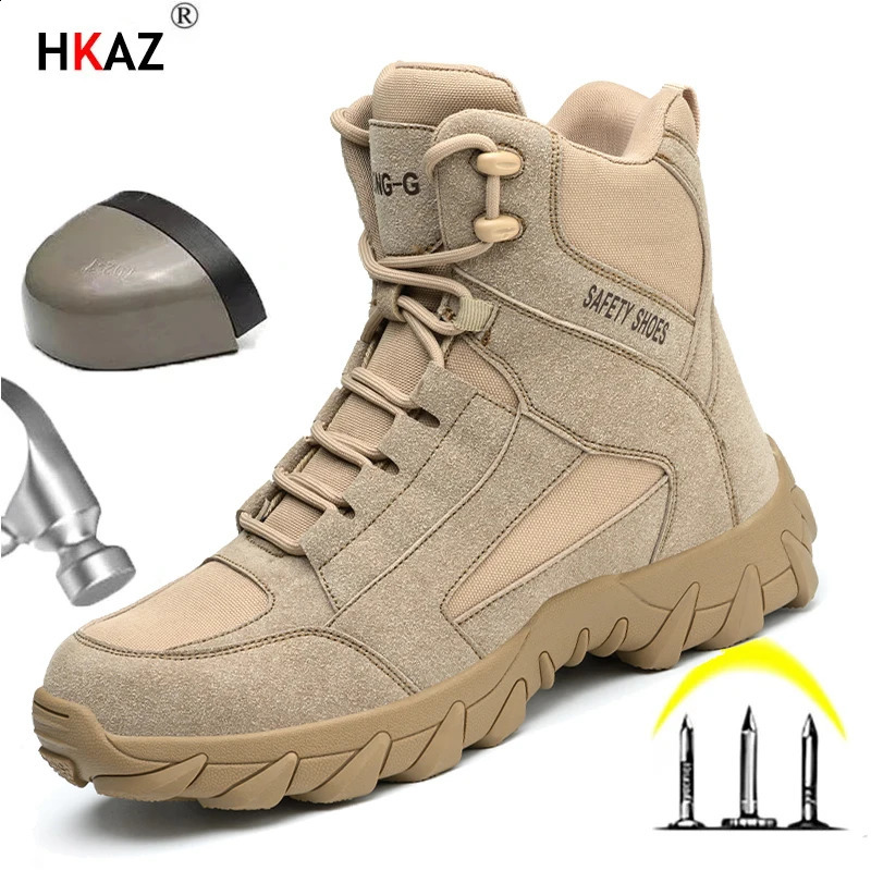 Steel Toe Boots for Women Lightweight Industrial Construction Boots Work Safety Shoes Hiking Boots Indestructible Shoes 241226