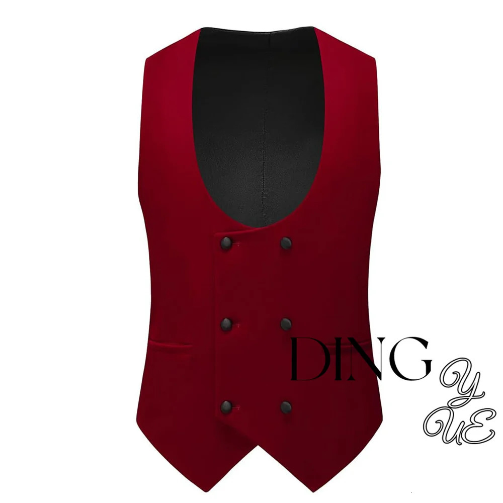 Formal Business Velvet Wedding Mens Vest Suit Waistcoat Sleeveless Jacket Custom Made Slim Shawl Lapel Groom Double Breasted 241224Z