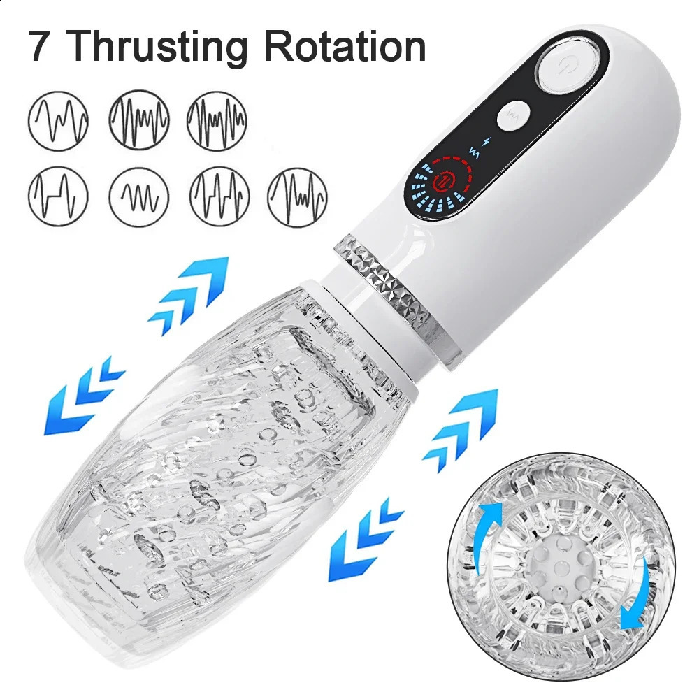 Male Masturbator Cup Automatic Thrusting Rotating Vibrating Penis Pump Trainer Masturbation Adult Sex Toys for Men Adults 241226