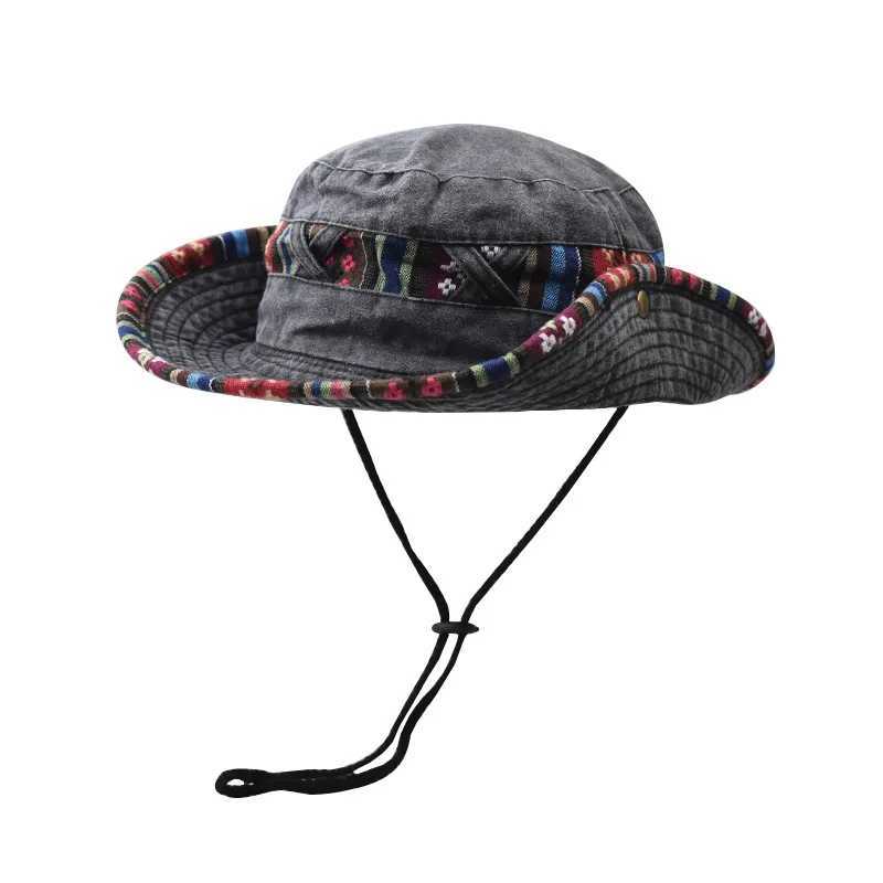 Foldable outdoor washable old cotton fisherman hat sun and shade hat breathable and sweat resistant W241225