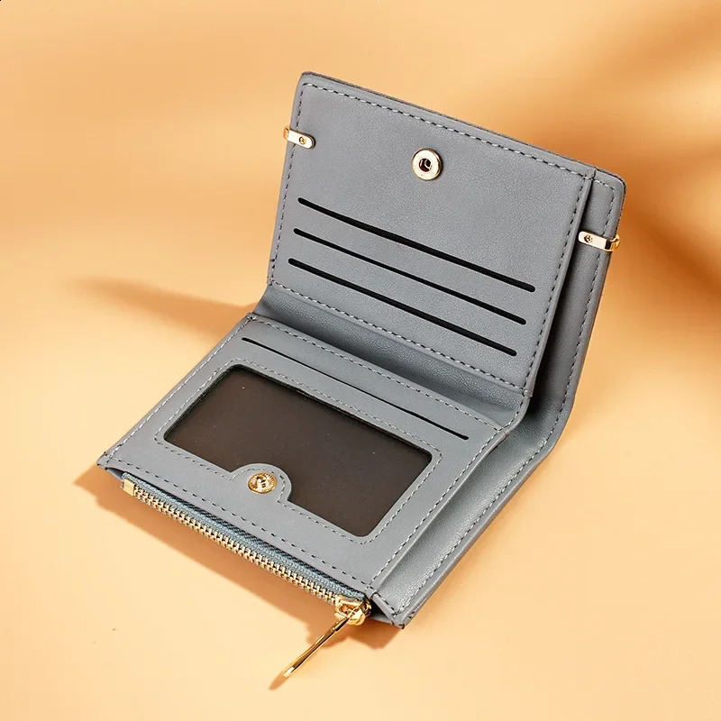 Women Wallets Leather Female Purse Mini Hasp Solid Multi-Cards Holder Fashion Coin Short Wallets Slim Small Wallet Zipper Purses 241224
