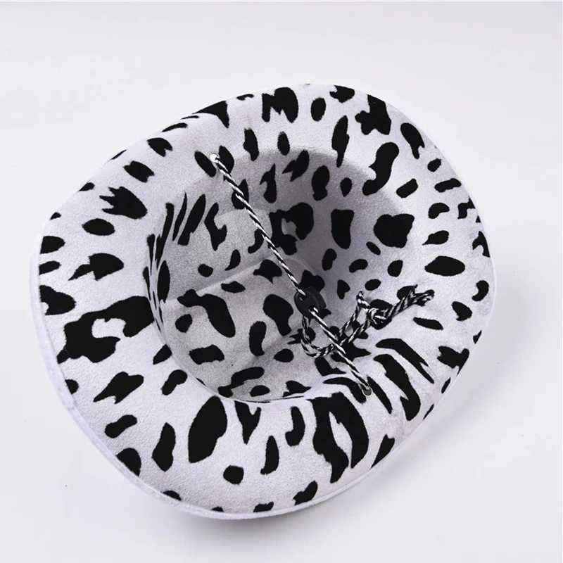 Cowboy Pattern Cowboy Hat Men and Women Outdoor Travel Sombreros De Vaquero Hat Neck Dr String Felt Cowboy C Party Dance W241225