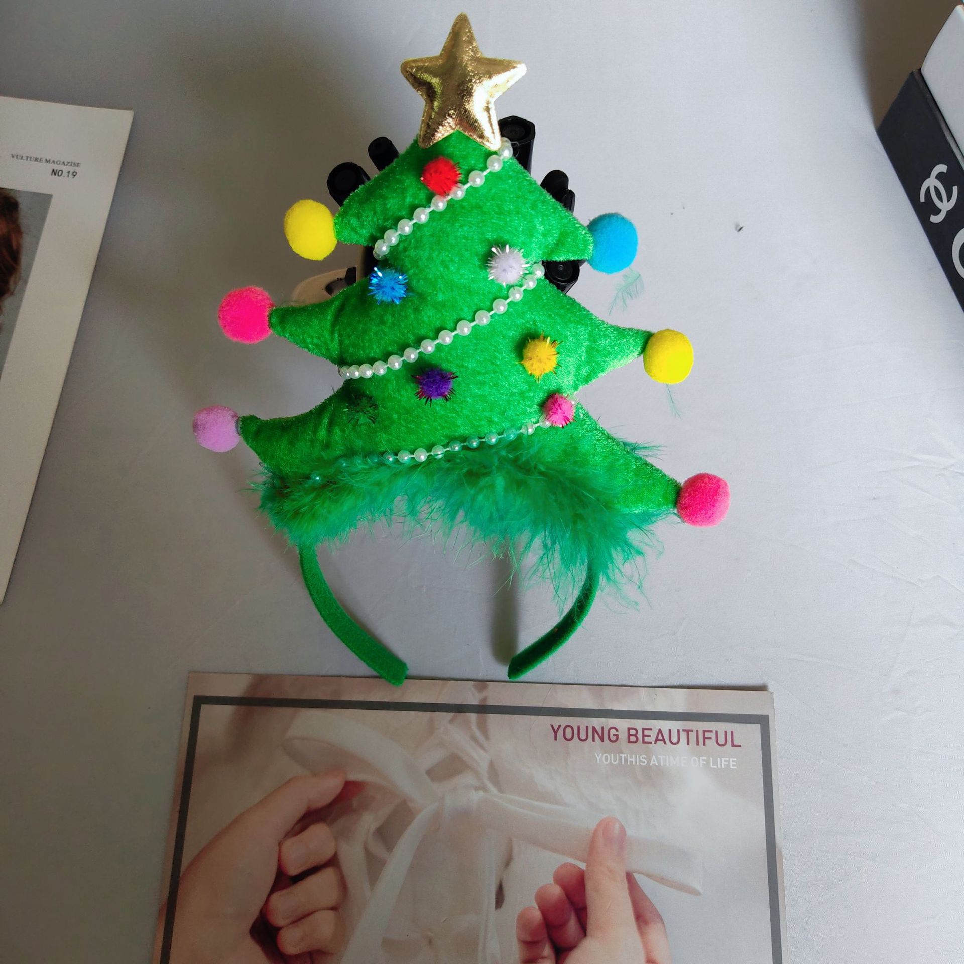 Christmas headdress headband Christmas tree headband, cute party holiday internet celebrity exaggerated and funny photo props