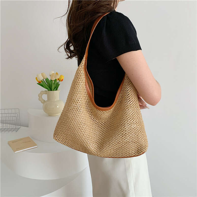 Knitted Large Capacity Fashionable Handbag, Internet Famous Korean In, New Stylish Casual Temperament Tote Bag, Armpit Bag