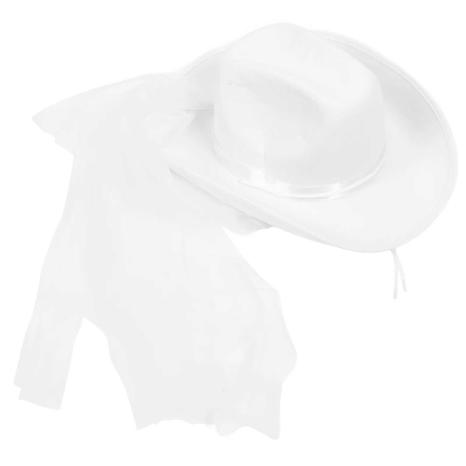 Cowboy Hat Veil Female Travel Party Role Play Solid Color Neutral Cowboy Girl Module Decorative Clothing W241225