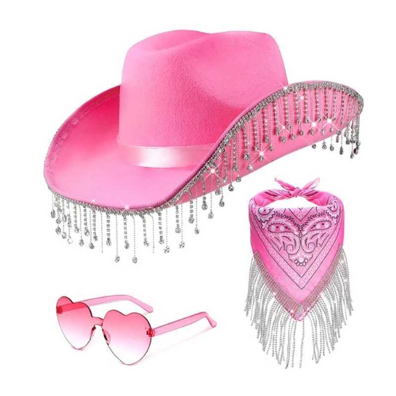 Western style denim hat scarf Tassel hat womens party clothing Heear direct shipping W241225