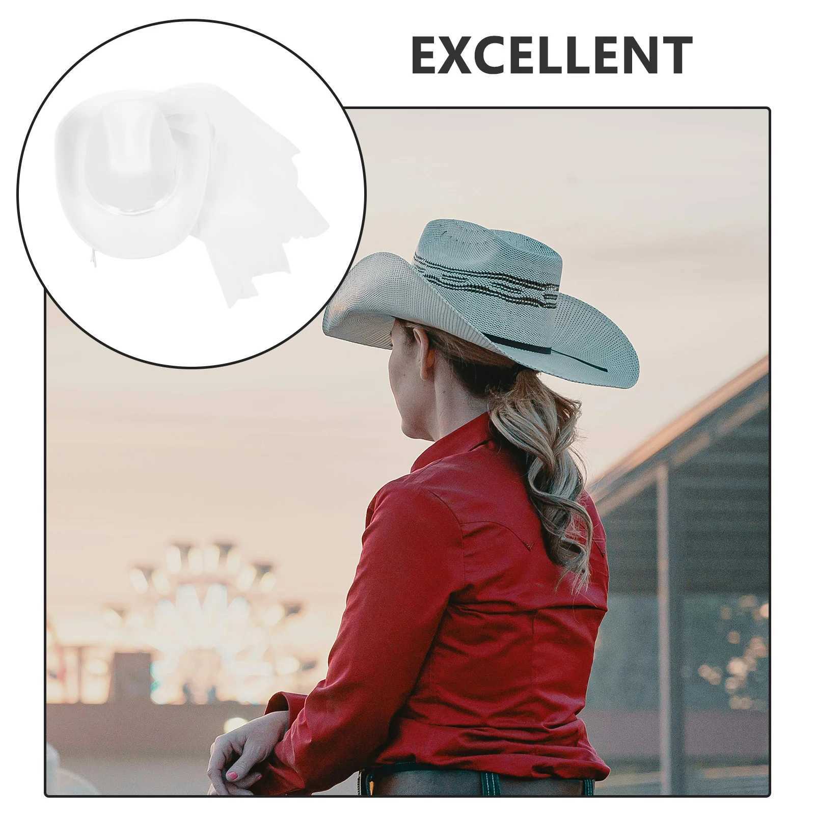 Cowboy Hat Veil Female Travel Party Role Play Solid Color Neutral Cowboy Girl Module Decorative Clothing W241225