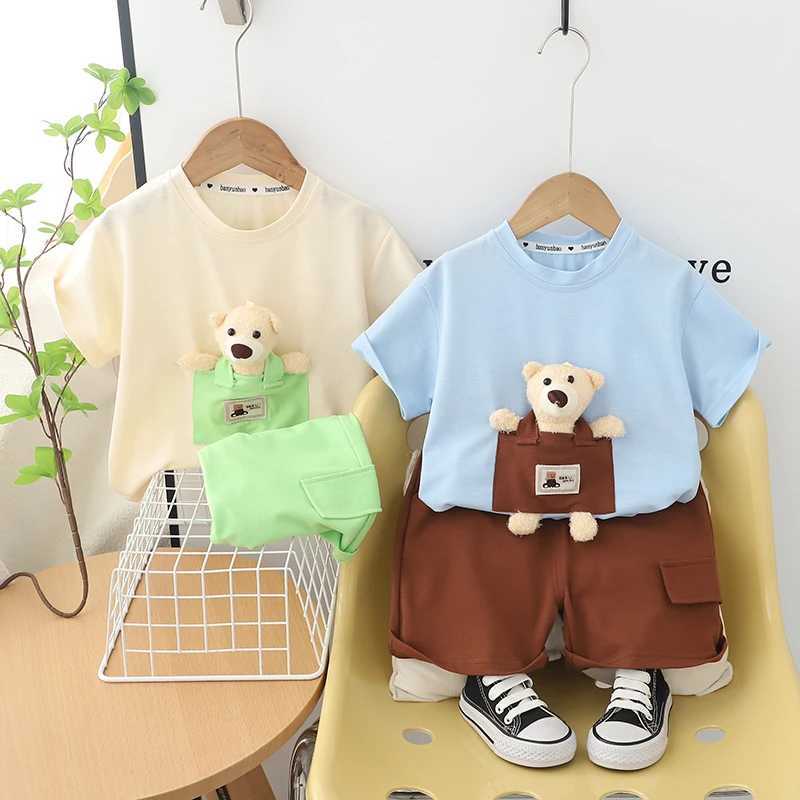 Clothing Sets New Summer Toddler Baby Boys Clothing Suits Children Cartoon T shit Shorts 2PCS Set Kids Baby Clothes OutfitsY2412252P0N