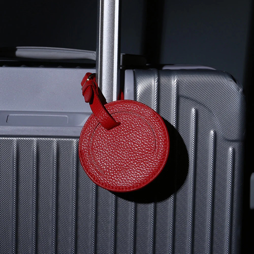 100% Genuine Leather Travel Luggage Tag Letters Cowhide Suitcase Label Tag Baggage Bag Name Address Card Holder 241225