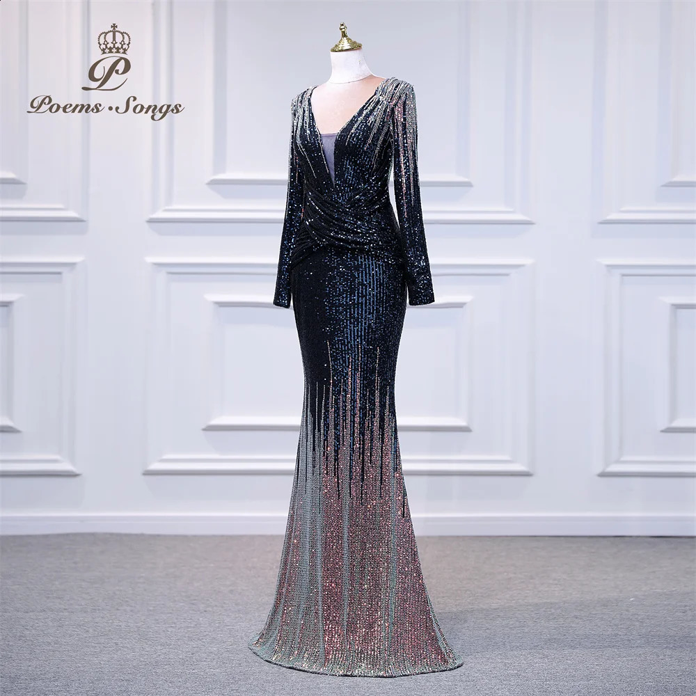 Elegant dress women for wedding party Long sleeve evening dress vestidos de fiesta robe de soiree de mariage party dress 241223
