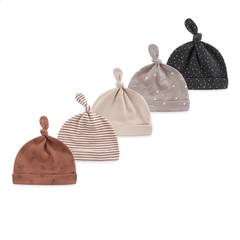 Unisex 35Pieces Cotton Infant Hats born Baby Girl Boy 06Months Solid Color Soft Accessories 241225