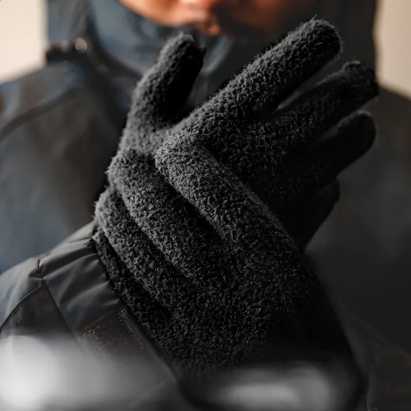 Maden Vintage Winter Touch Screen Gloves Gold Mink Velvet Warm Full Finger Gloves Men Women Outdoor Running Skiing Mittens 241226