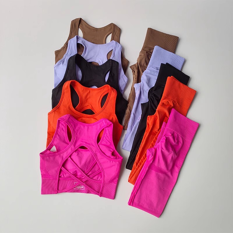 Seamless High Waist Leggings Tracksuit For Women, Yoga Sets, Sportswear, Workout, Sports Bra, Gym Clothing