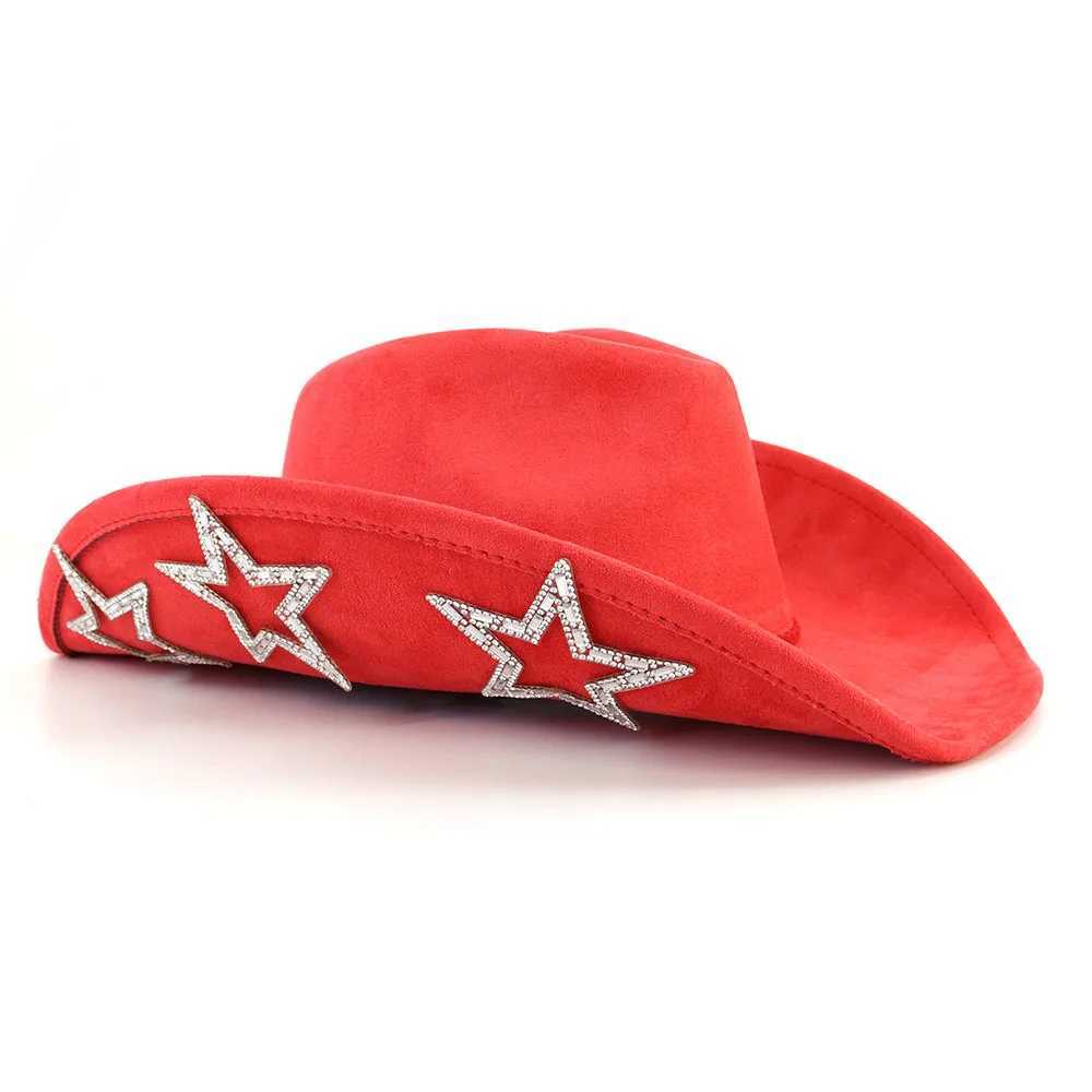 Suede Western Cowboy Hat Mens and Womens Retro Gentleman Cowboy Hat New Accordies Str Hat Hombre Suede Big Brim Hat W241225