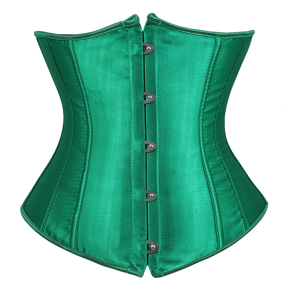 Women Gothic Sexy Satin Underbust Corset Bustier Top Waist Cincher Slimming Body Shaper Corsets Bustiers Lingerie Plus Size 241225