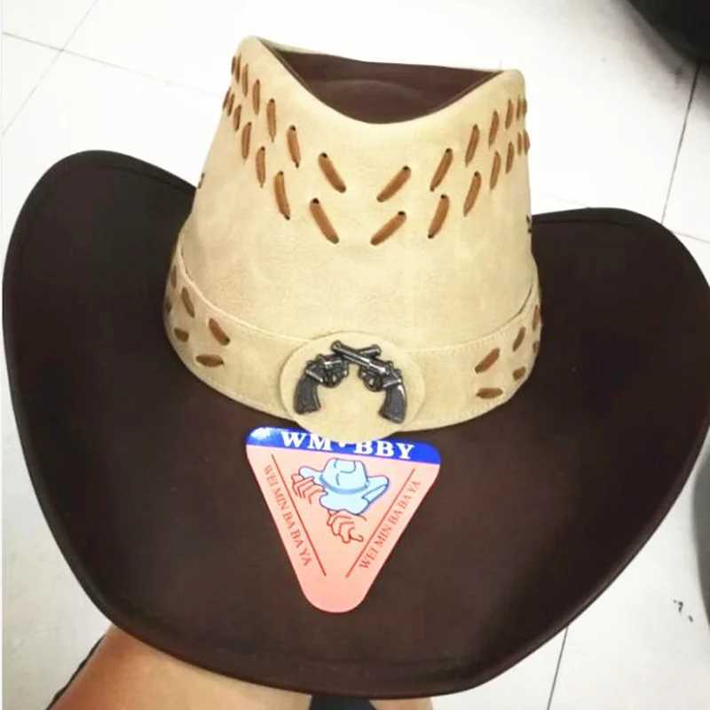 New Cowboy Hat Womens Western Cowboy C for Dad Gentleman La Real Leather Sombrero Hombre Jazz C W241225