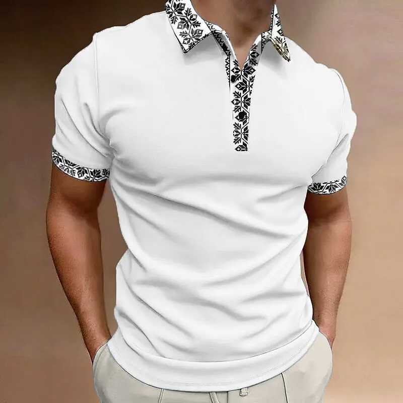 Fashion MenS Polo Shirt 3d Solid Color Printed Loose Oversized Shirt Men Clothing Summer Casual Short Sleeved Daily Street TopsXJ241225