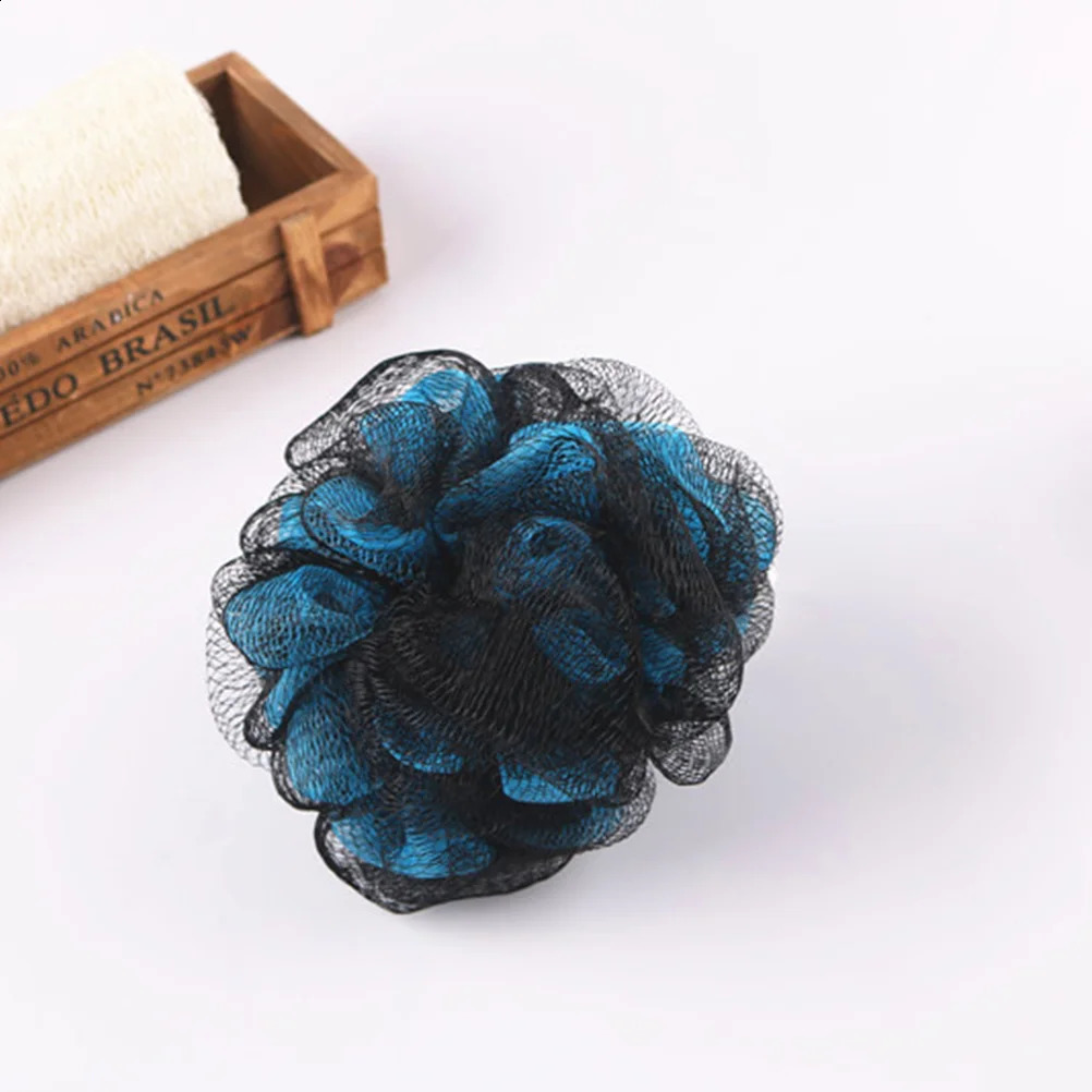 4pcs Large Shower Ball Bath Ball Double Color Mesh Sponge Mesh Pouf 50GBlack Blue Black Yellow Black Green Black Pink 241226