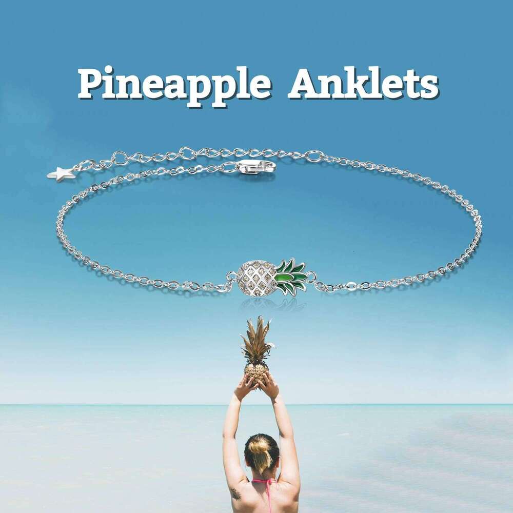 Pineapple/Mushroom/Star/Mountain Anklets Sterg Sier Adjustable Chain k Ankle Bracelets Beach Anklet Jewelry for Women Teens