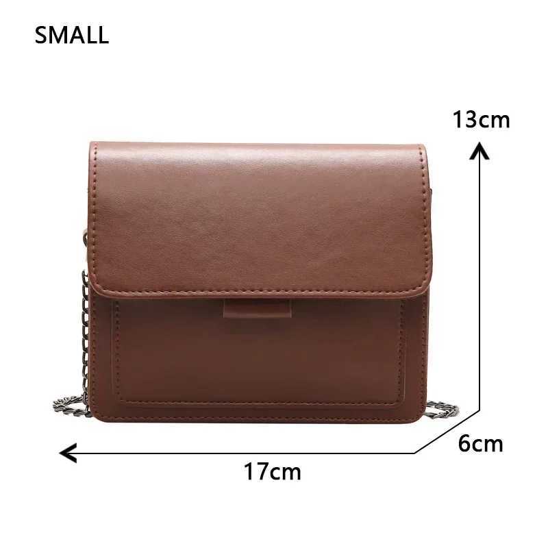 Ladies Messenger Bag 2024 New Trendy Wide Shoulder Strap/chain Small Square Bag Casual Simple Flap Crossbody Bag for WomenXJ241225