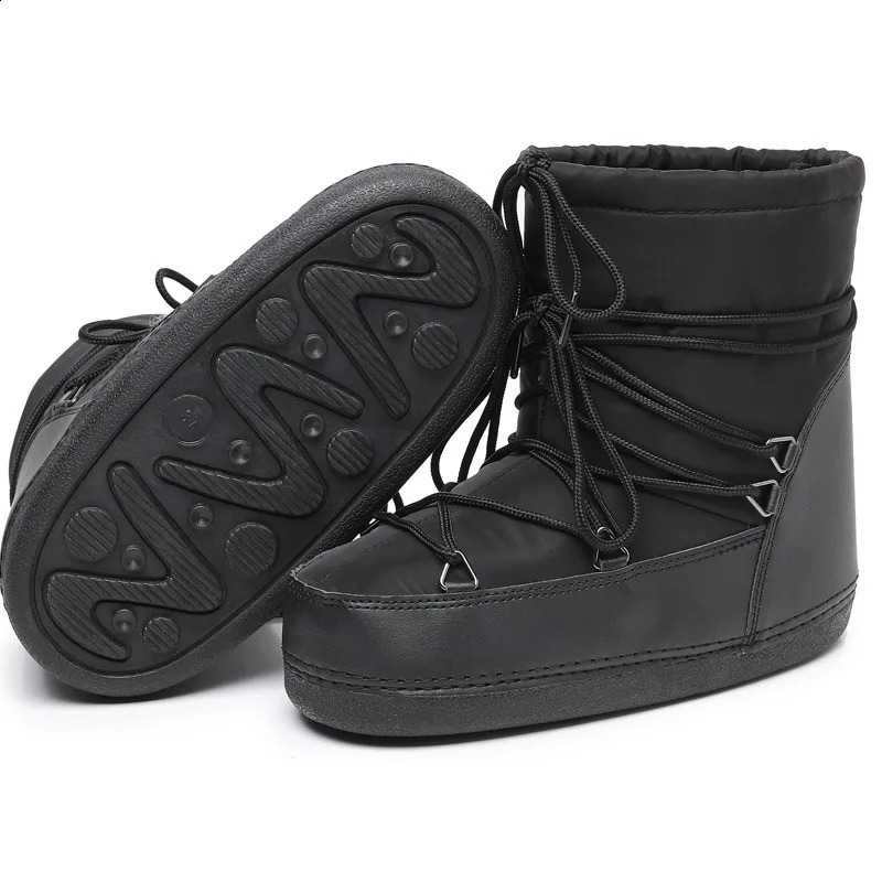 2024 Winter Lace-up Ankle Boots Women Snow Boots Classic Platform Waterproof Non-slip Cotton Boots Woman Ski Boots241226