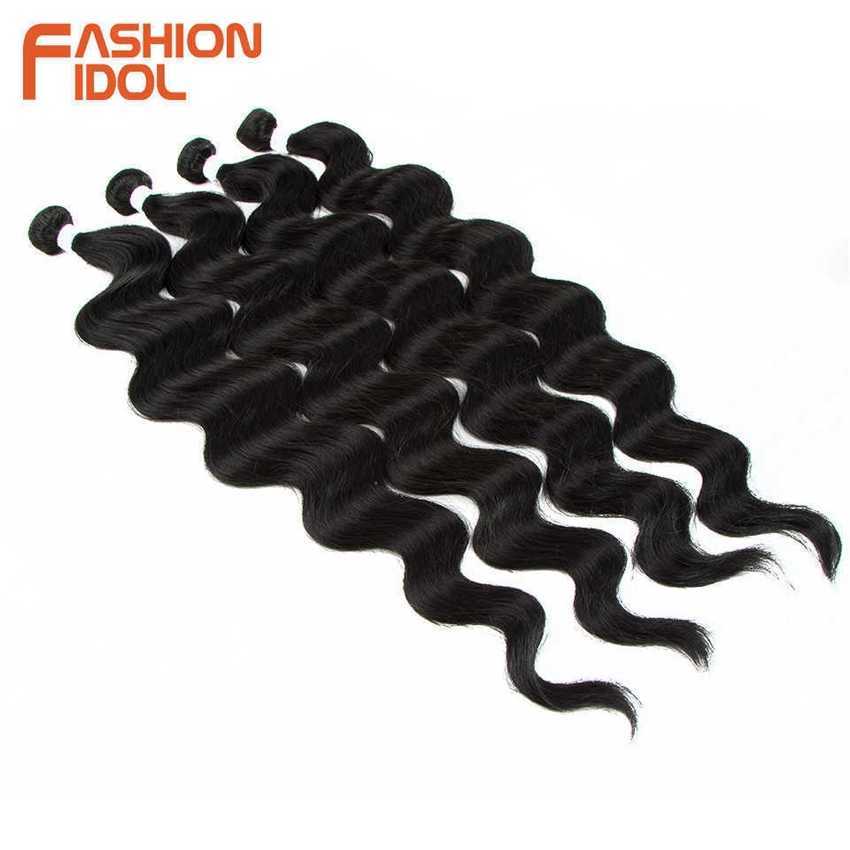 Synthetic Wigs Fashion Idol Body Wave Ponytail Hair Bundles 26 Inch Soft Long Synthetic Weave Ombre Brown 613 Blonde 100g 230227 Hair Wigs