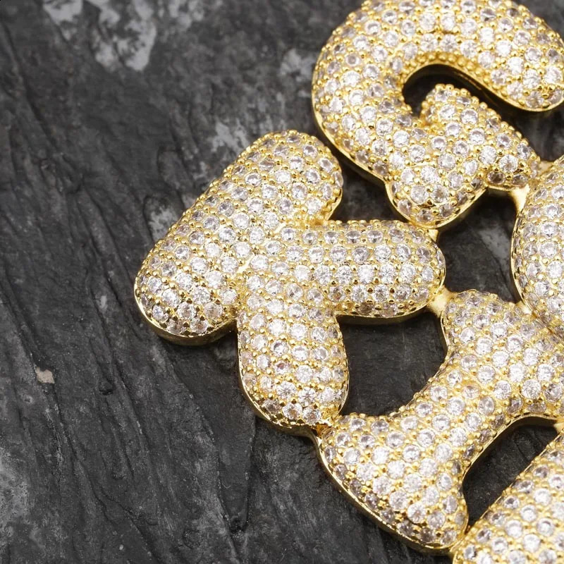 TOPGRILLZ With Cuban Chain Custom Name Letters Iced Out Pendants Necklaces Mens Zircon Hip Hop Jewelry For Gift 241226