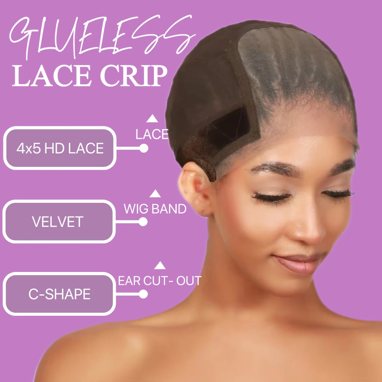 Lace Wig Grip Cap for Women Adjustable Wig Cap with Headband Non-Slip Wig Gripper to Keep Wigs Lace Front In Place Chocolate 241226