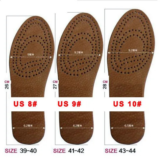 Unisex Breathable genuine leather rising insole height increasing shoes insole for Men or Women absorb sweat 241226