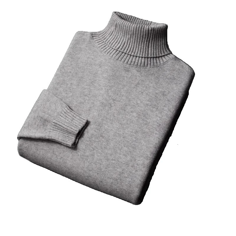 Mens Polo/Turtle Neck Sweater Loose-Fit Black Autumn Winter Casual Knitted Top Trendy Inner Base Layer Top For Men 241225