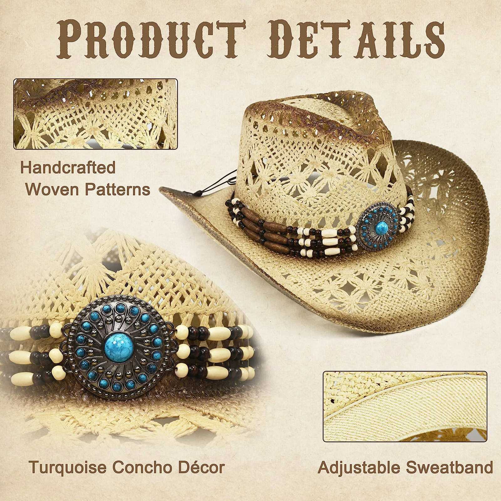 Perfect retro mens denim hat Western luxury denim hat Cs Str cover C womens denim hat Jazz knight hat Summer sun hat W241225