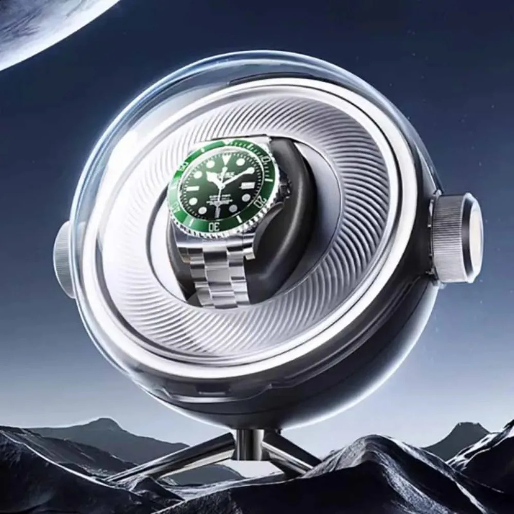 Automatic Watch Winder with Zero Magnetism Household Silent Led Watches Winding Device Bedside Mechanical Storage Box 241226