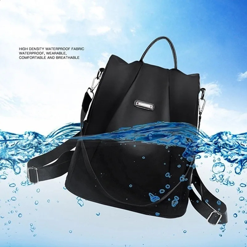 Womens Backpack Casual Nylon Solid Color School Bag Fashion Detachable Shoulder Strap Shoulder Bag Mochila Femenina 241226