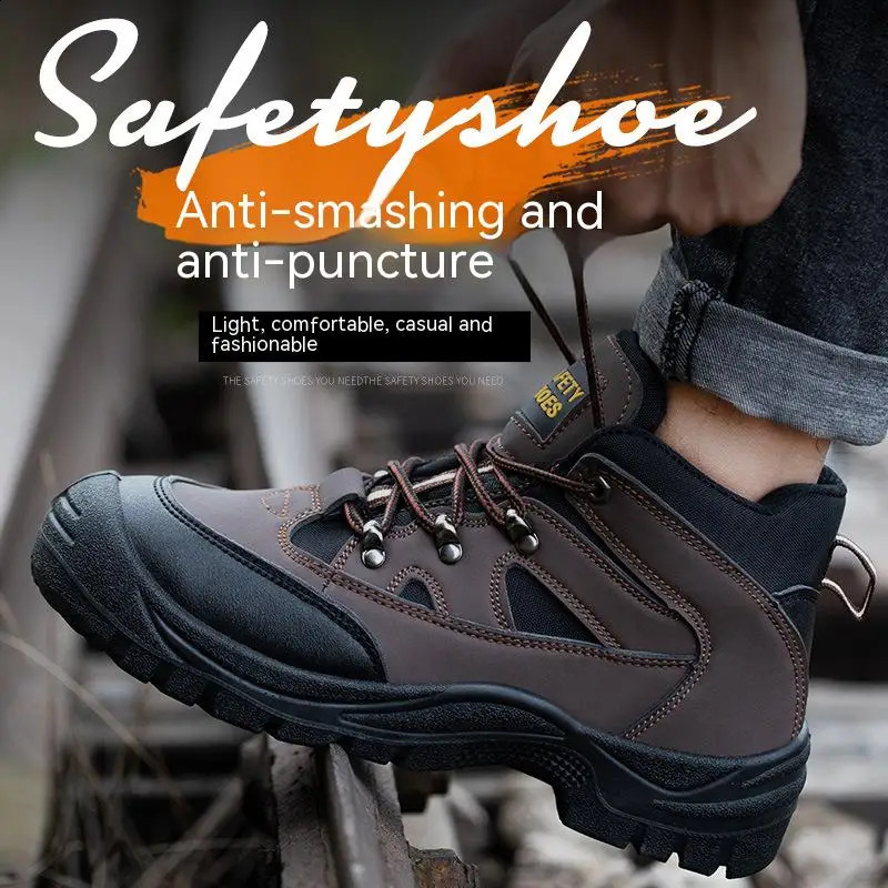 Anti-stab Mens Anti-smash Work Shoes Men Work Boots Safety Sneakers Men Safety Boots Work Safety Shoes With Steel Toe Shoes 241226